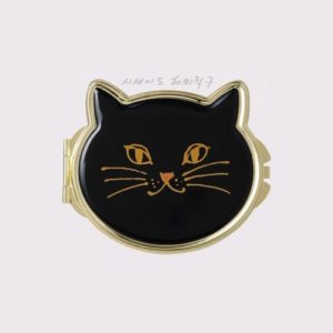 [FRANC FRANC] 프랑프랑 콤팩트 손거울 고양이 얼굴 블랙 / FRANC FRANC COMPACE HAND MIRROR (특급배송)